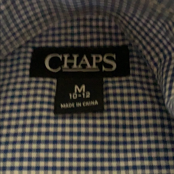Chaps Blue and White Collard Dress Shirt - Picture 2 of 2